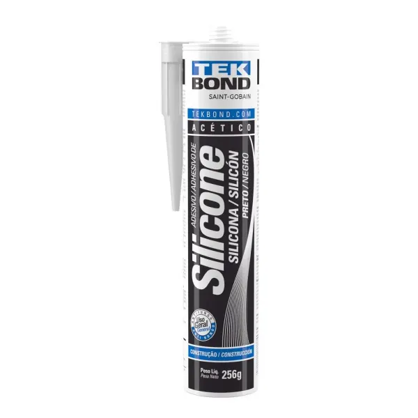 ADESIVO DE SILICONE ACETICO PRETO 256G