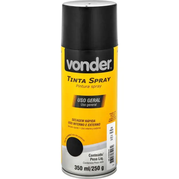 TINTA SPRAY PRETO FOSCO USO GERAL 350ML
