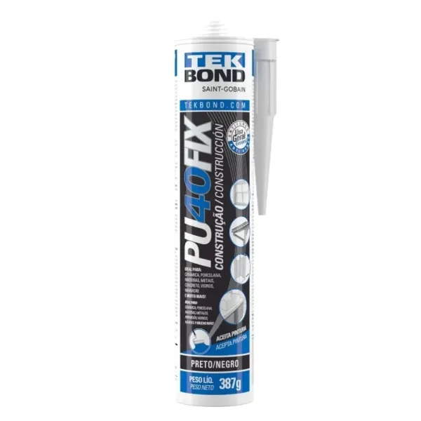 ADESIVO PU40FIX PRETO 387G